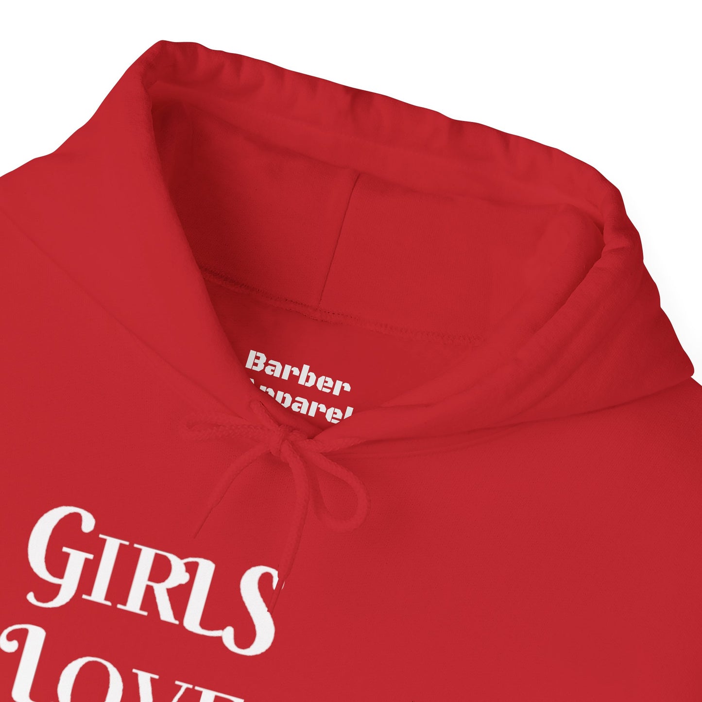 Girls Love Barbers Hoodie red