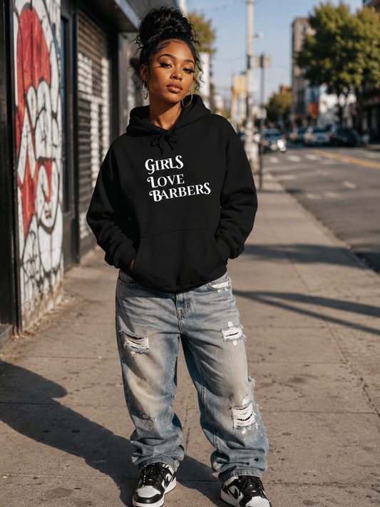 Luxury Girls Love Barbers hoodie black