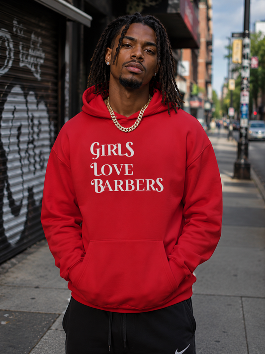 Girls Love Barbers Hoodie red