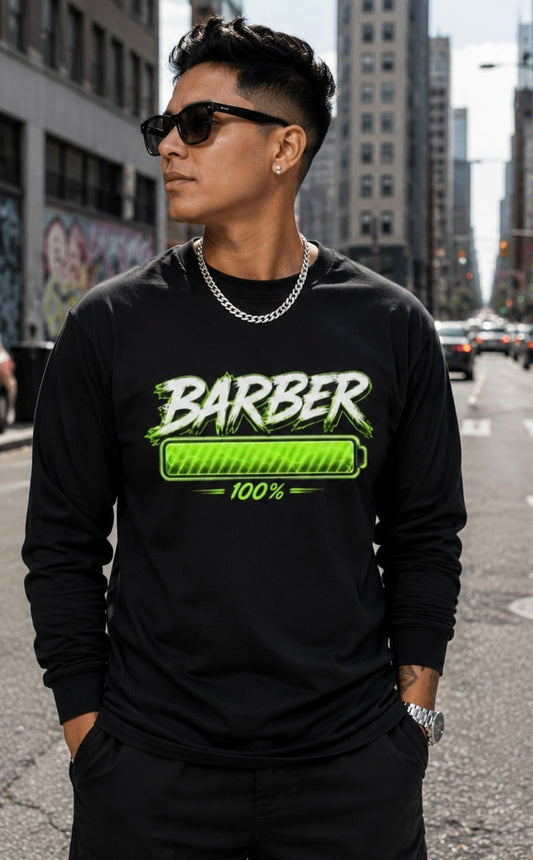 Luxury Barber charge long sleeve T shirt (black)